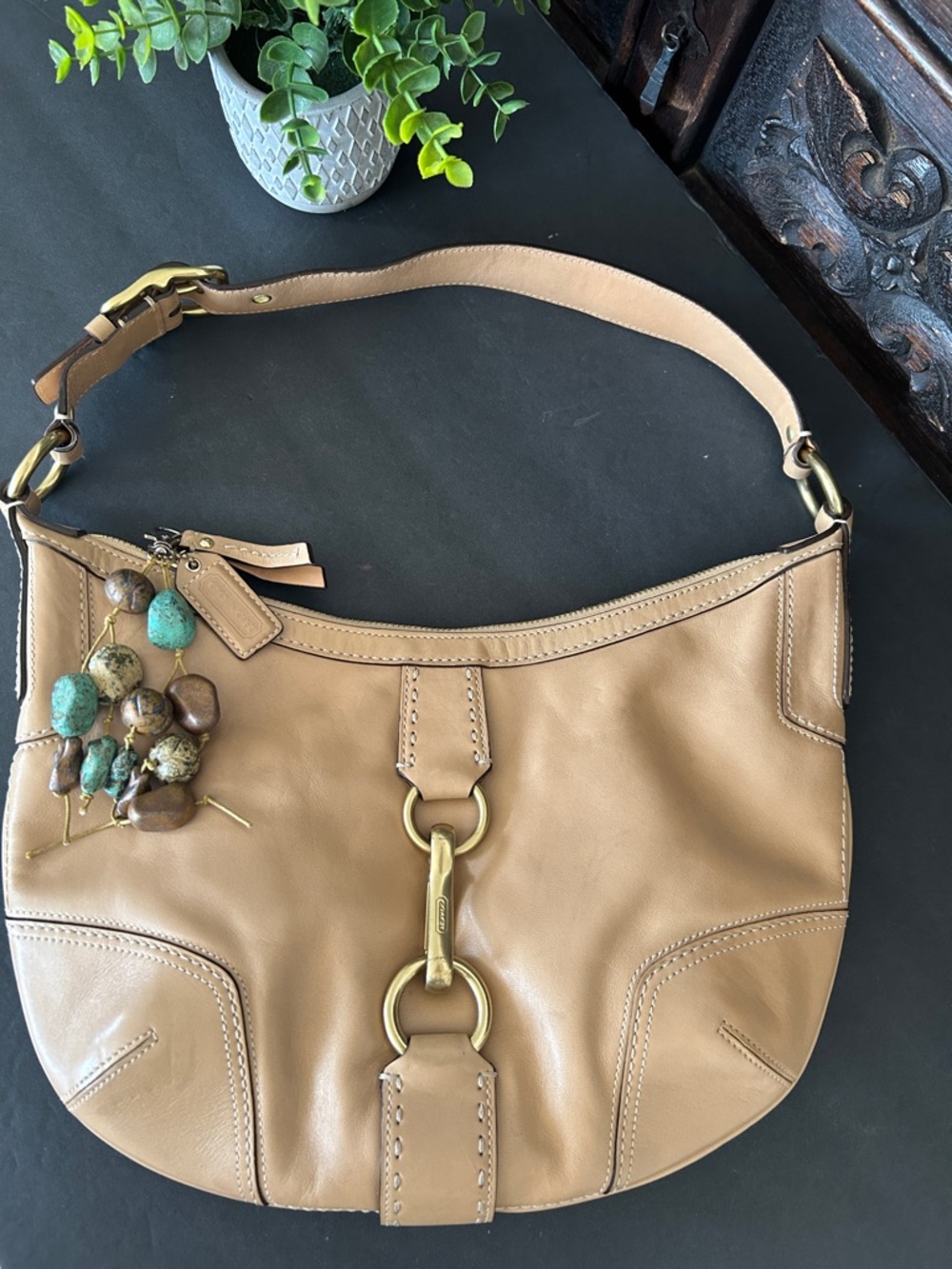 Y2K Vintage COACH Beige Hampton Soho Baguette Hobo Shoulder Bag - Picture 15 of 16